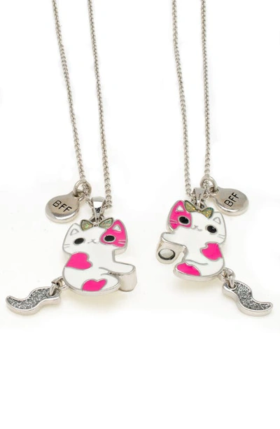 Shop Lily Nily Kids' Bff Magnetic Cat Necklace Set In Pink