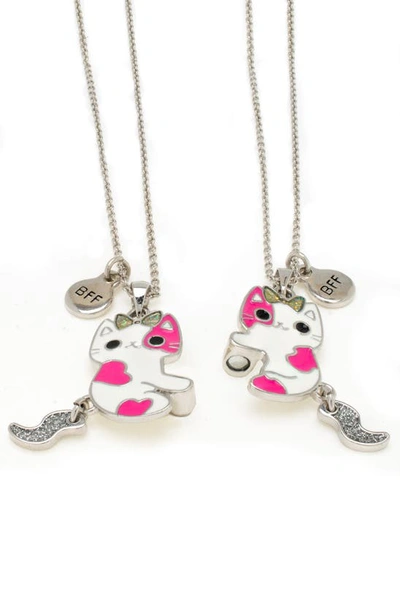 Lily Nily Kids' Bff Magnetic Cat Necklace Set In Pink