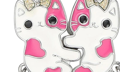 Shop Lily Nily Kids' Bff Magnetic Cat Necklace Set In Pink