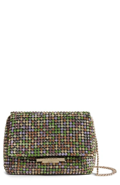 Shop Ted Baker Glitters Mini Crystal Crossbody Bag In Purple Multi