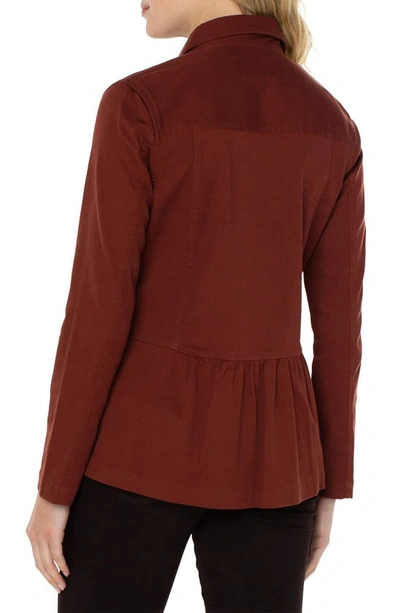 Liverpool Peplum Shacket In Brunette