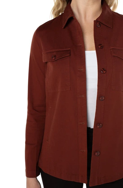 Liverpool Peplum Shacket In Brunette