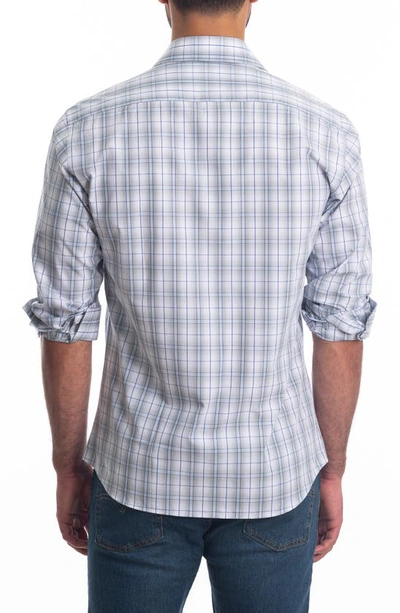 Jared Lang Trim Fit Plaid Cotton Button-up Shirt In Grey Check