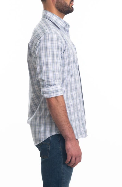 Jared Lang Trim Fit Plaid Cotton Button-up Shirt In Grey Check