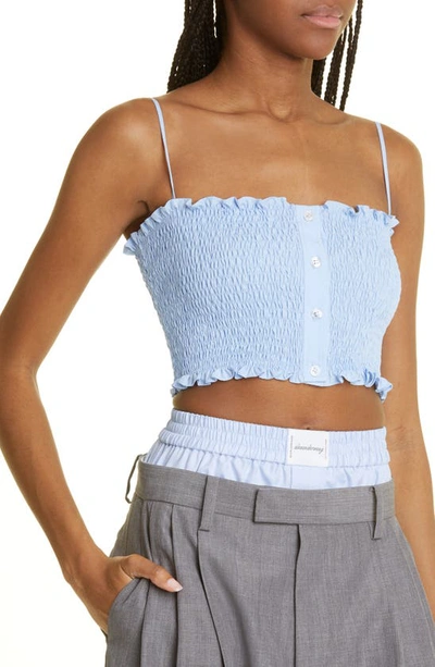 Shop Alexander Wang Woven Cotton Twinset In Chambray Blue