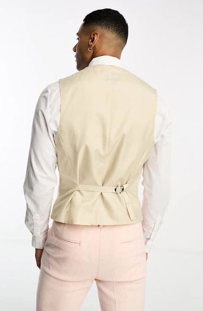 Asos Design Button Front Vest In Pink