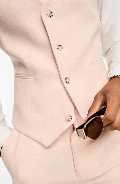 Shop Asos Design Button Front Vest In Pink