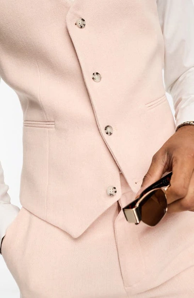 Asos Design Button Front Vest In Pink