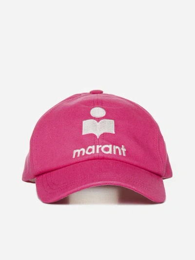Shop Isabel Marant Tyron Cotton Baseball Cap In Fuchsia