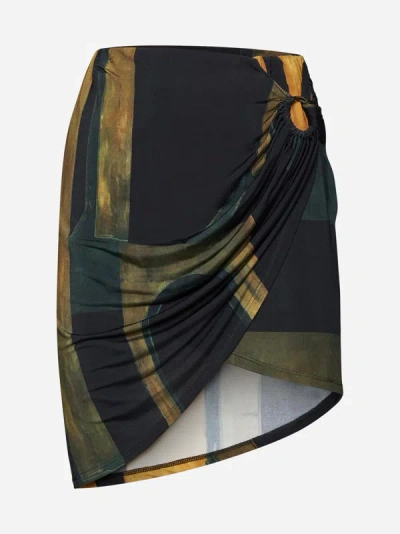 Shop Louisa Ballou Coastline Print Viscose Miniskirt In Arches