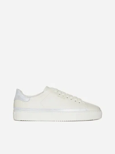 Shop Axel Arigato Clean 90 Leather Sneakers In Cremino,silver