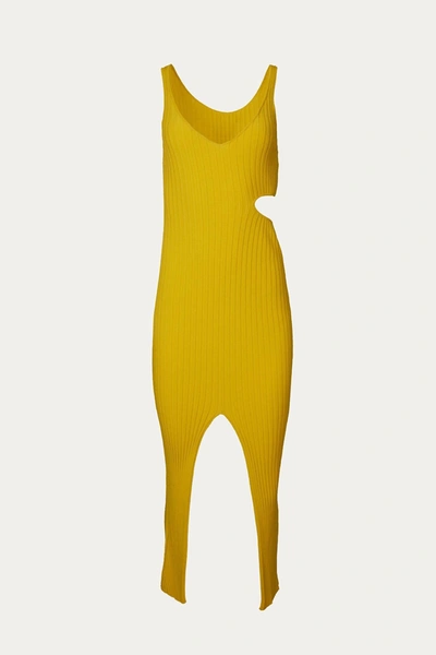 Shop Boyarovskaya Knife Dress In Mustard In Yellow