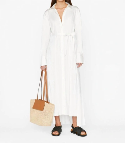 Shop Frame Pleated Inset Maxi Dress In Blanc In White