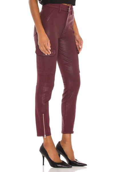 7 For All Mankind Skinny Cargo With Faux Front Pockets In Merlot Coated In Multi