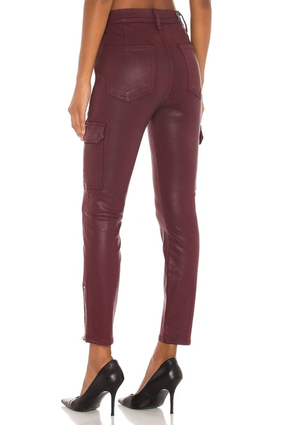 7 For All Mankind Skinny Cargo With Faux Front Pockets In Merlot Coated In Multi