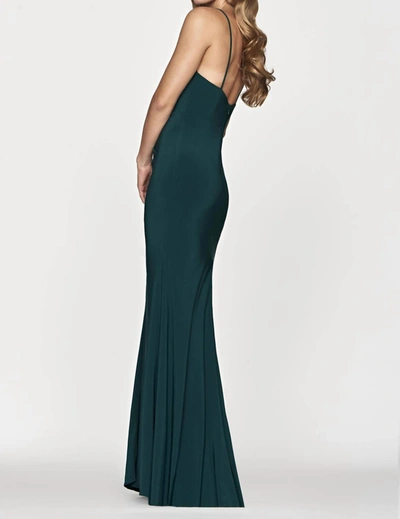 Shop Faviana Jersey Evening Gown In Black