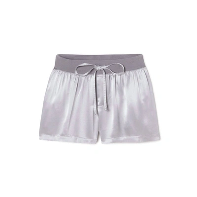 Shop Pj Harlow Mikel Satin Boxer Short With Draw String In Dark Silver In Multi