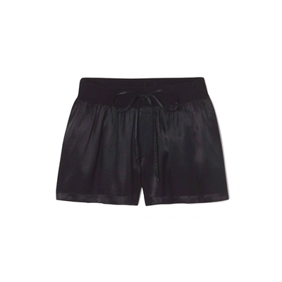 Shop Pj Harlow Mikel Satin Boxer Short With Draw String In Black