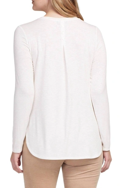 Shop Tribal Crew Neck Top With Button Back Detail In Cream In White