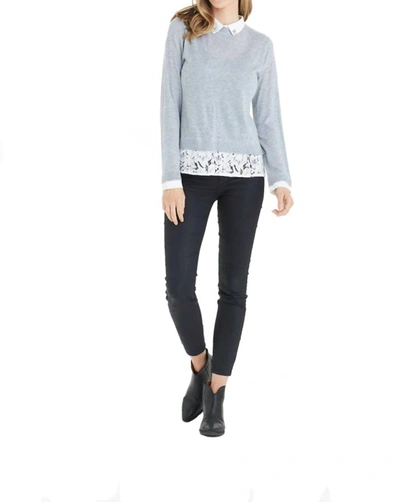 Shop Love Token Amanda Rhinestone Sweater In Grey
