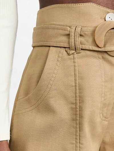 Shop Jonathan Simkhai Winn Draped Linen Shorts In Dijon In Multi