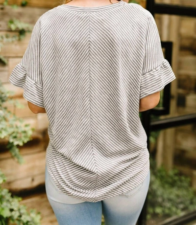 Shop Kori Perfect Type Pinstripe Top In Gray In Grey