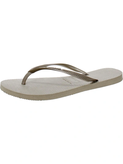 Shop Havaianas Womens Cushioned Footbed Toe-post Flip-flops In White