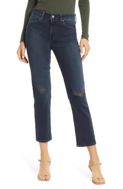 Shop Fidelity Cher High Waist Ankle Slim Straight Leg Jeans In Eclipse In Blue