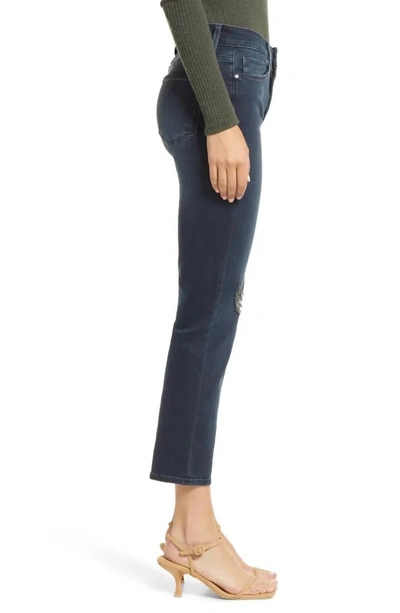 Shop Fidelity Cher High Waist Ankle Slim Straight Leg Jeans In Eclipse In Blue