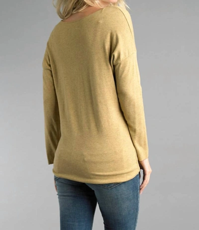 Shop Tempo Paris Lightweight V Neckline Sweater With Stars In Mustard In Yellow