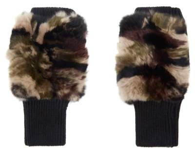 Jocelyn Multi Texty Time Cowl & Mitten Set In Camo In Multi