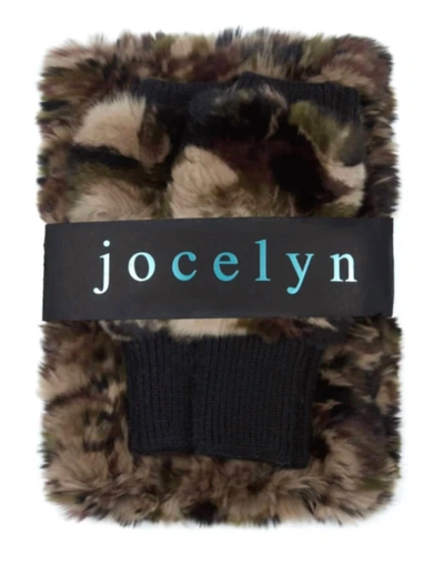 Jocelyn Multi Texty Time Cowl & Mitten Set In Camo In Multi