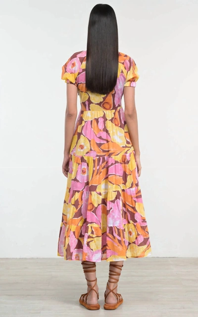 Shop Banjanan Norma Maxi Dress In Euphoric Bloom Paprika In Multi