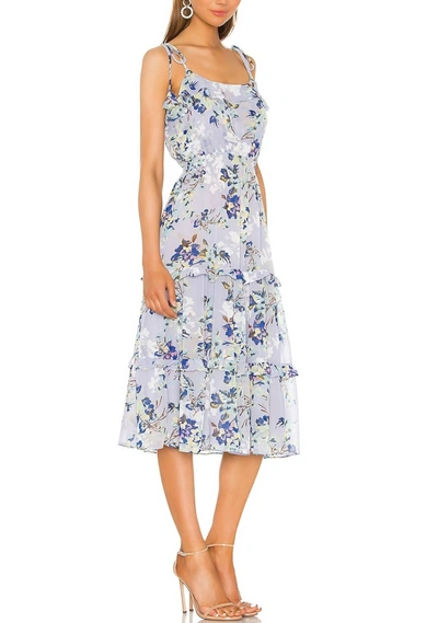 Misa Inae Dress In Periwinkle Floral In Multi