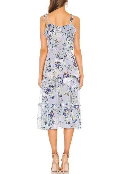 Misa Inae Dress In Periwinkle Floral In Multi