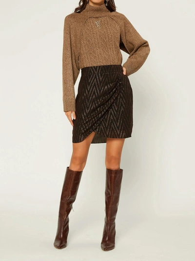 Current Air Zig Zag Shimmer Skirt In Black Combo