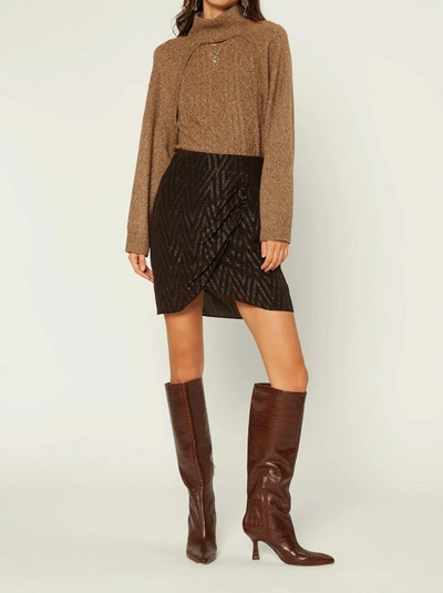 Current Air Zig Zag Shimmer Skirt In Black Combo
