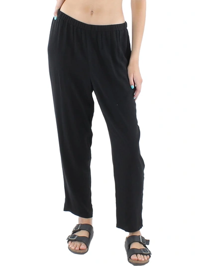 Shop Eileen Fisher Womens High Rise Knit Trouser Pants In Black