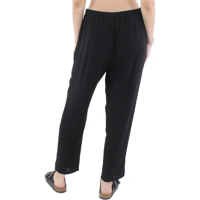 Shop Eileen Fisher Womens High Rise Knit Trouser Pants In Black