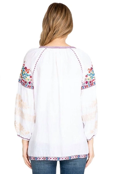 Johnny Was Allegra Peasant Blouse In White