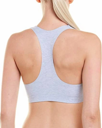 Commando Cotton Racerback Bralette In Heathered Cloud In Multi
