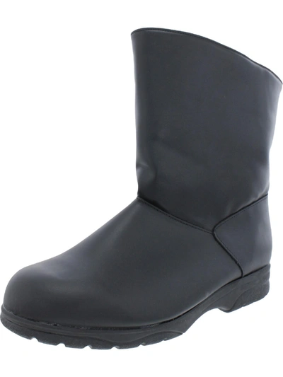 Shop Toe Warmers Summit 2 Womens Leather Wedges Ankle Boots In Black