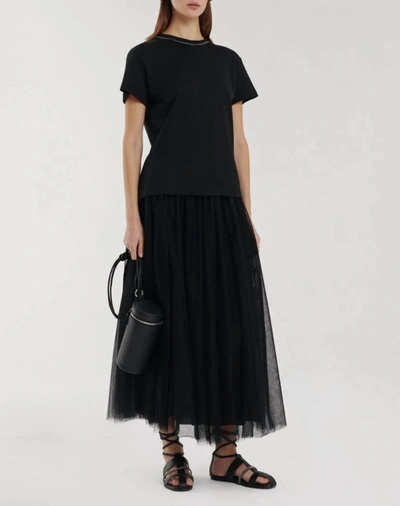 Shop Fabiana Filippi Full Tulle Skirt In Black