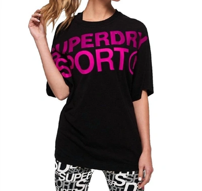 Shop Superdry Active Loose Boyfriend T-shirt In Black