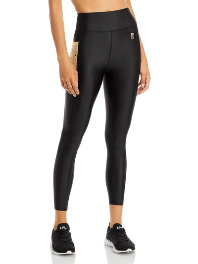 Shop P.e Nation Direction Womens High-rise Workout Athletic Leggings In Black