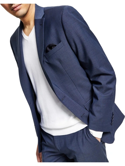 Shop Bar Iii Mens Wool Blend Slim Fit Suit Jacket In Blue