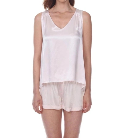 Pj Harlow Jill Satin Cami With V-neck In Blush In Gold