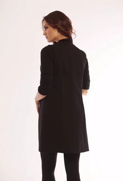 Angel Long 3 Zipper Vest In Black