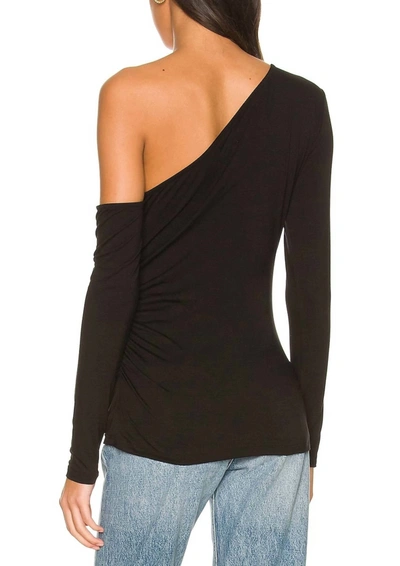 Shop L Agence Hattie One Shoulder Blouse In Black