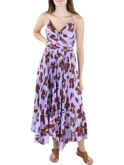 Shop Jonathan Simkhai Womens Pleated Wrap Midi Dress In Multi